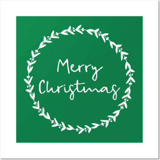 Merry Christmas Wreath Posters and Art